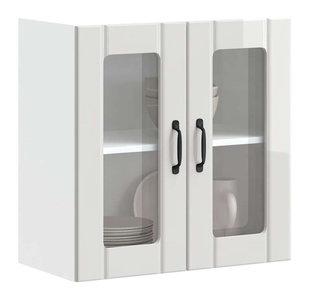 vidaXL Hängeschrank Küchen-Hängeschrank mit Glastür Hochglanz-Weiß Holzwerkstoff vidaXL Hängeschrank Küchen-Hängeschrank mit Glastür Hochglanz-Weiß Holzwerkstoff von vidaXL