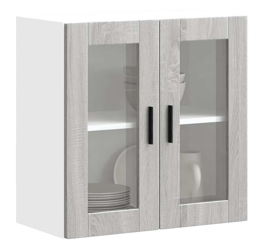 vidaXL Hängeschrank Küchen-Hängeschrank mit Glastür Porto Grau Sonoma von vidaXL