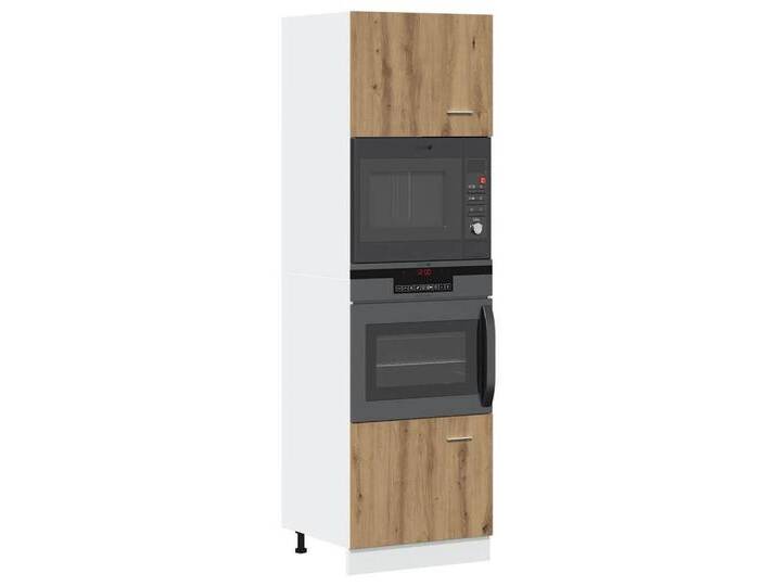 vidaXL Hängeschrank Mikrowellenschrank Küchenschrank Artisan-Eiche 60x57x207 cm Spanplatte, braun von vidaXL