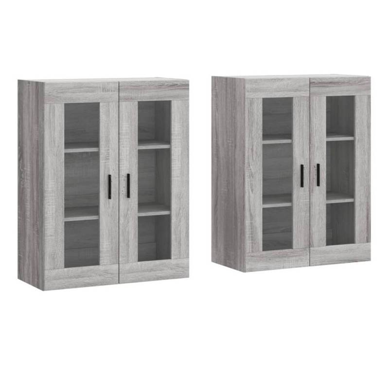 vidaXL Hängeschrank Wandschränke 2 Stk Grau Sonoma Spanplatte Glas Vitrine Hängeschrank vidaXL Hängeschrank Wandschränke 2 Stk Grau Sonoma Spanplatte Glas Vitrine Hängeschrank von vidaXL
