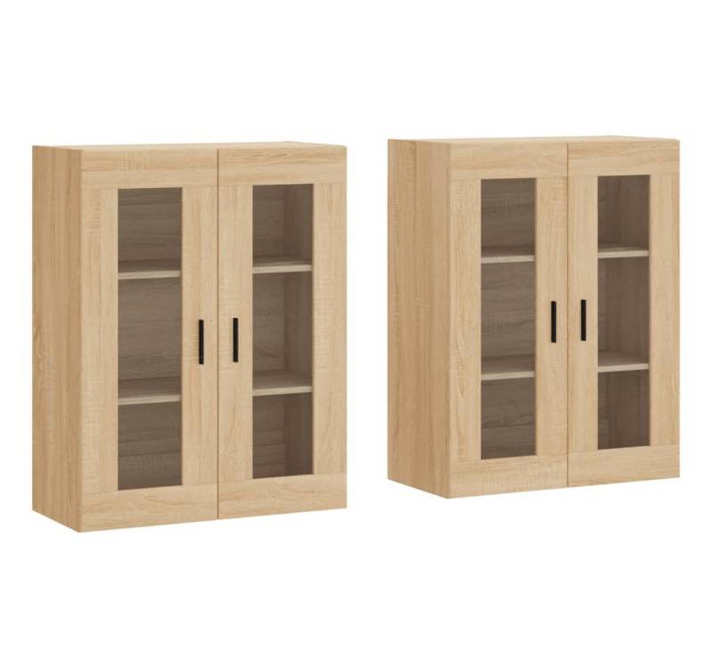 vidaXL Hängeschrank Wandschränke 2 Stk Sonoma Eiche Spanplatte Glas Vitrine Hängeschrank vidaXL Hängeschrank Wandschränke 2 Stk Sonoma Eiche Spanplatte Glas Vitrine Hängeschrank von vidaXL