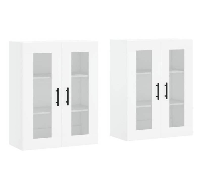vidaXL Hängeschrank Wandschränke 2 Stk Weiß Spanplatte Glas Vitrine Hängeschrank von vidaXL