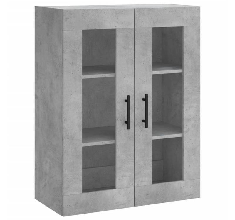 vidaXL Hängeschrank Wandschrank Betongrau 69,5x34x90 cm Glas Vitrine Hängeschrank von vidaXL