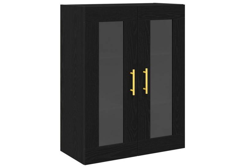 vidaXL Hängeschrank Wandschrank mit Glastüren Schwarz Eiche 69,5x34x90 cm (1-St) von vidaXL
