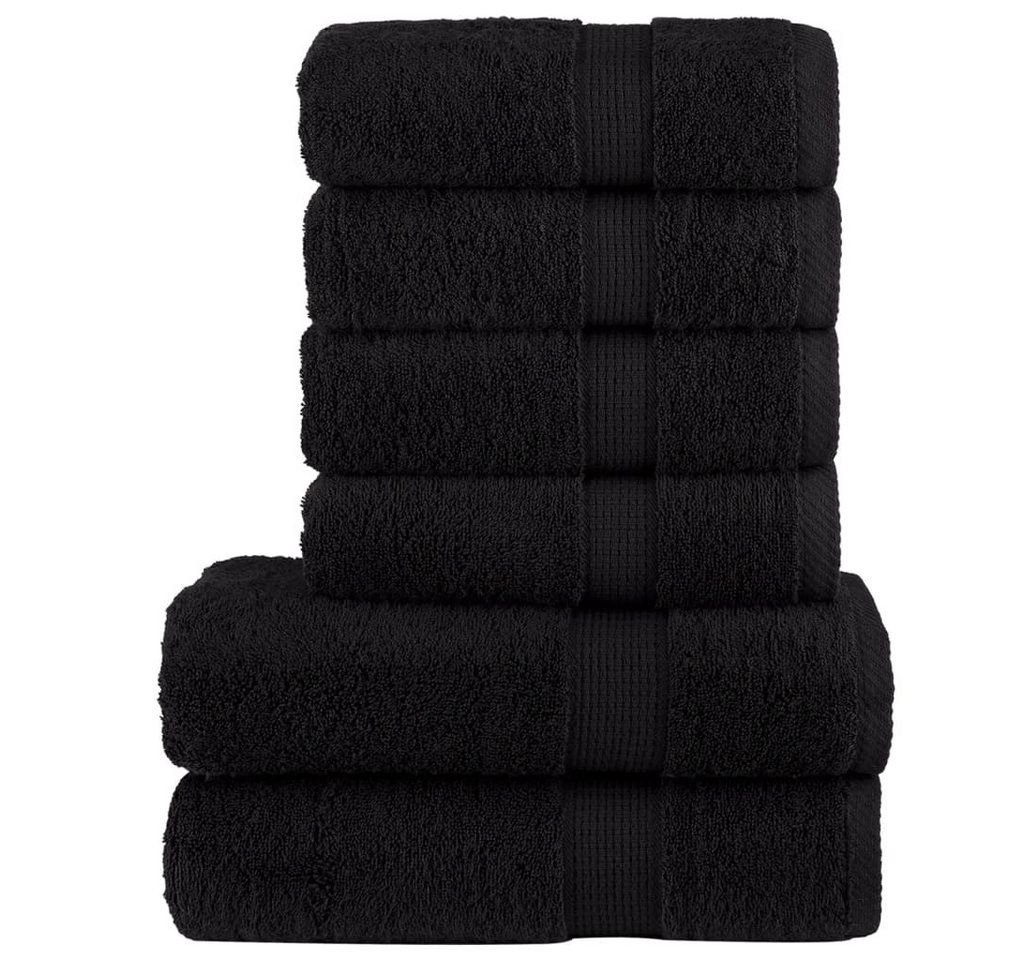 vidaXL Handtuch 6 tlg Premium-Handtuch-Set Schwarz 600 gm² 100 Baumwolle von vidaXL