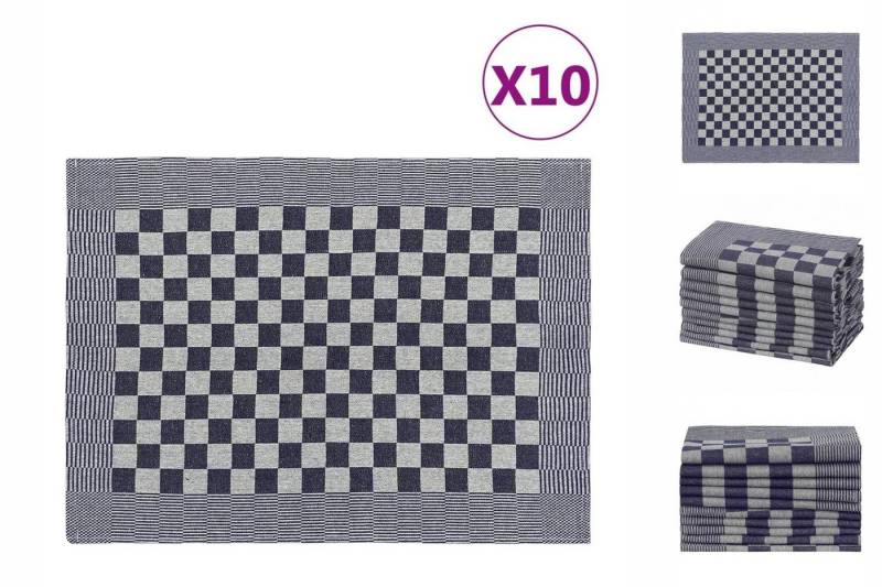 vidaXL Handtuch Geschirrtücher 10 Stk Blau und Weiß 50x70 cm Baumwolle von vidaXL