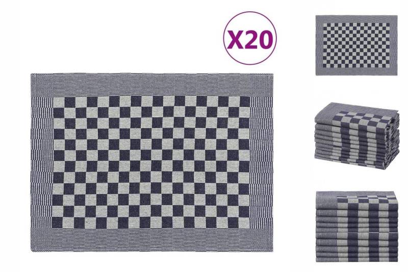 vidaXL Handtuch Geschirrtücher 20 Stk Blau und Weiß 50x70 cm Baumwolle von vidaXL