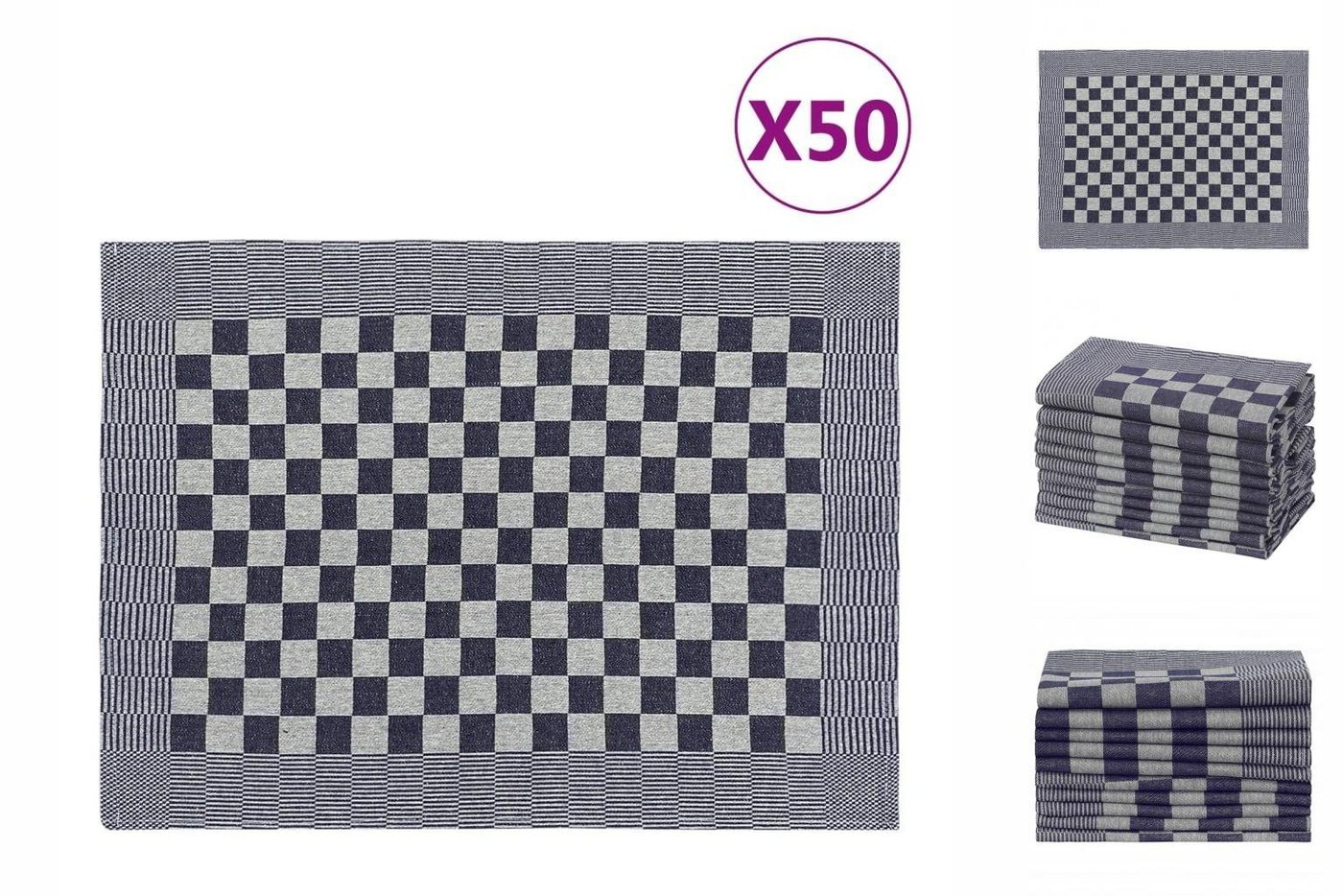 vidaXL Handtuch Geschirrtücher 50 Stk Blau und Weiß 50x70 cm Baumwolle von vidaXL