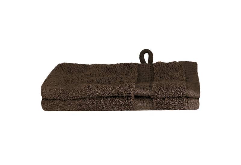 vidaXL Handtuch Waschhandschuhe 2 pcs Braun 15 x 21 cm Baumwolle, (2-St) von vidaXL