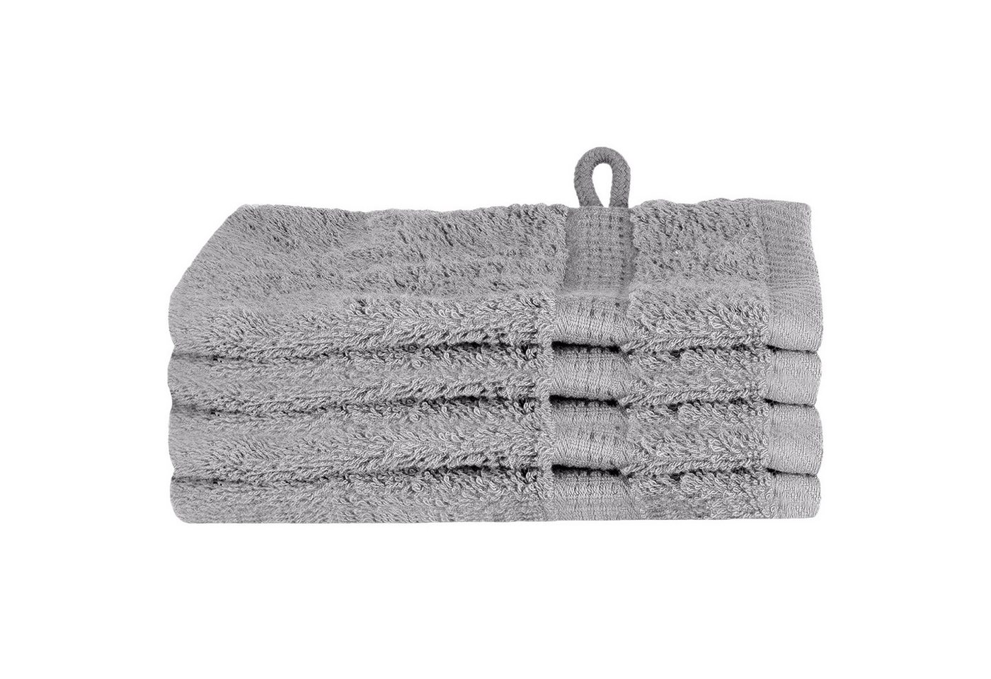 vidaXL Handtuch Waschhandschuhe 4 pcs Grau 15 x 21 cm Baumwolle, (4-St) von vidaXL