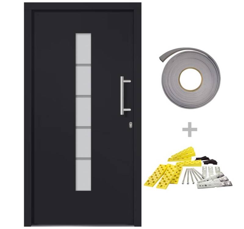 vidaXL Haustür, Eingangstür Aluminium und PVC Anthrazit 100x200 cm von vidaXL