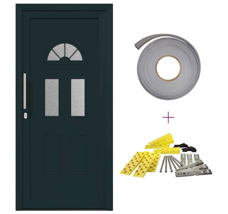 vidaXL Haustür Haustür Vordertür Anthrazit PVC 110 x 210 cm mit Glas-Elemente linksan vidaXL Haustür Haustür Vordertür Anthrazit PVC 110 x 210 cm mit Glas-Elemente linksan von vidaXL