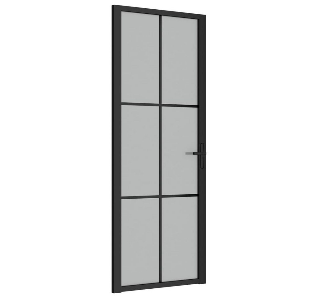 vidaXL Zimmertür Innentür 76x201,5 cm Schwarz Mattglas und Aluminium Glastür vidaXL Zimmertür Innentür 76x201,5 cm Schwarz Mattglas und Aluminium Glastür von vidaXL