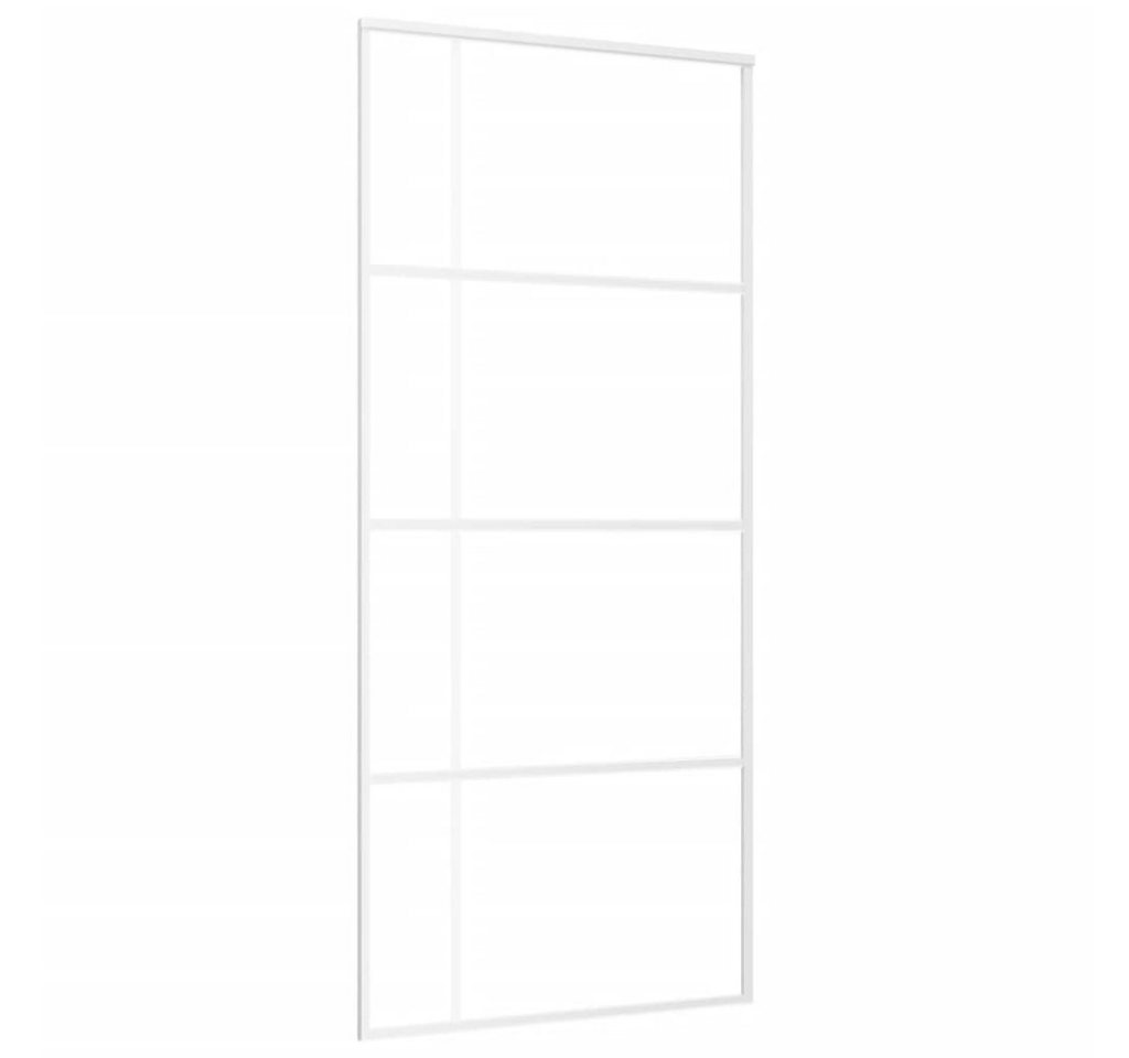 vidaXL Haustür Schiebetür ESG-Mattglas und Aluminium 76x205 cm Weiß (1-St) von vidaXL