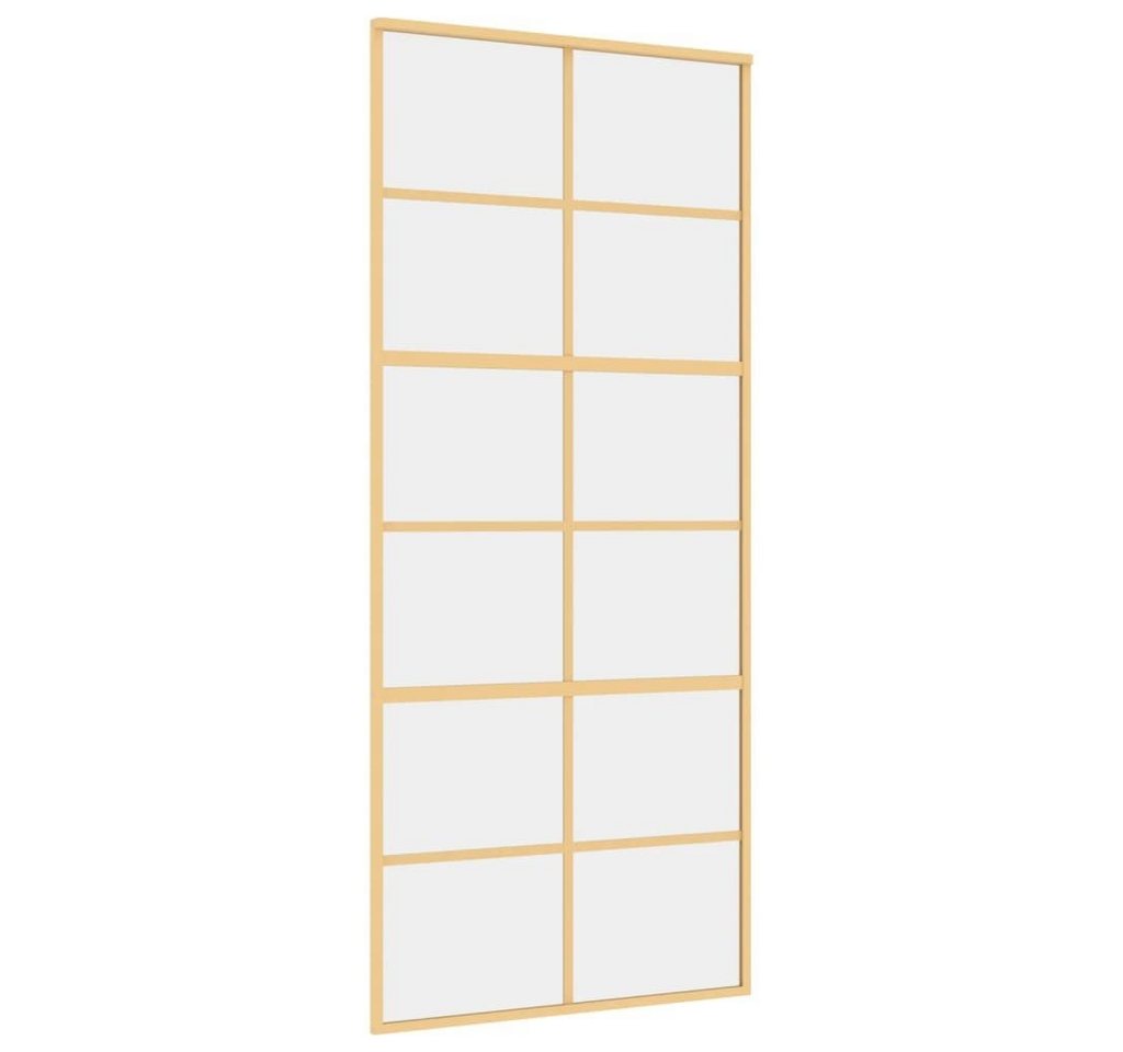 vidaXL Haustür Schiebetür Golden 90x205 cm ESG-Klarglas und Aluminium (1-St) von vidaXL