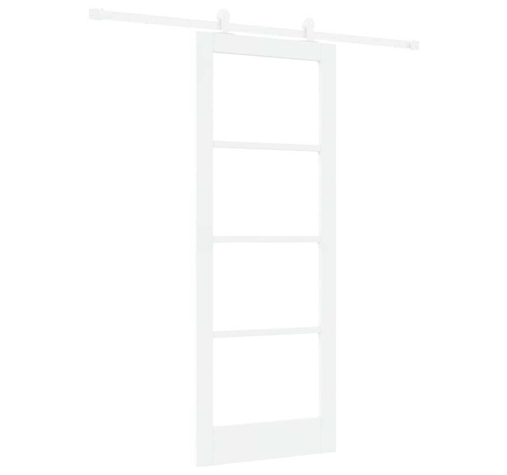 vidaXL Haustür Schiebetür ORKDAL Weiß 78 x 202 cm Holz und Metall (1-St) von vidaXL