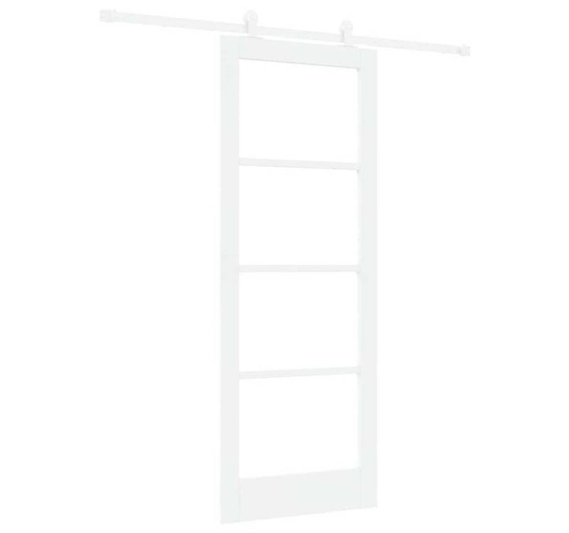 vidaXL Haustür Schiebetür ORKDAL Weiß 78 x 202 cm Holz und Metall (1-St) von vidaXL