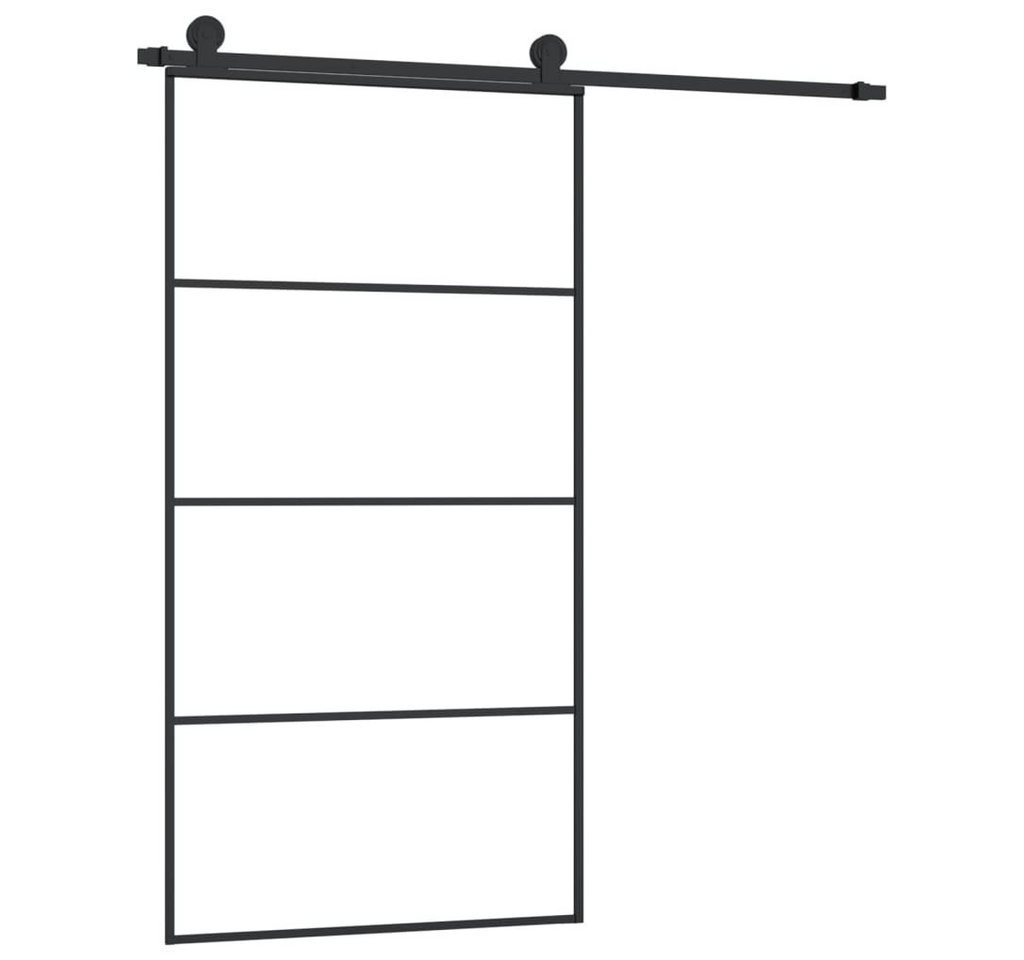 vidaXL Haustür Schiebetür mit Beschlag 102,5x205 cm ESG-Glas & Aluminium (1-St) von vidaXL