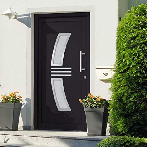 vidaXL Haustür mit Türgriffsatz Befestigungsset Dichtungsband Nebeneingangstür Eingangstür Wohnungstür Tür Außentür Kellertür Anthrazit 98x208cm vidaXL Haustür mit Türgriffsatz Befestigungsset Dichtungsband Nebeneingangstür Eingangstür Wohnungstür Tür Außentür Kellertür Anthrazit 98x208cm von vidaXL