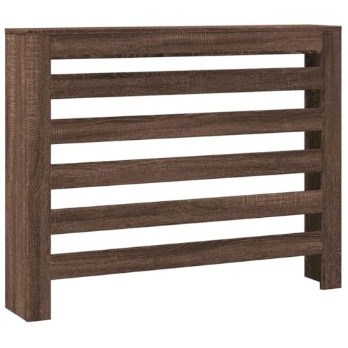 vidaXL Heizkörperverkleidung, Heizungsverkleidung Modernes Latten-Design, Heizkörperabdeckung für Wohnzimmer, Heizungsabdeckung, Braun Eichen-Optik Holzwerkstoff von vidaXL