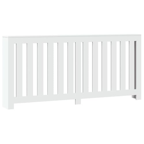 vidaXL Heizkörperverkleidung, Heizungsverkleidung Modernes Latten-Design, Heizkörperabdeckung für Wohnzimmer, Heizungsabdeckung, Weiß Holzwerkstoff von vidaXL