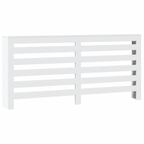 vidaXL Heizkörperverkleidung, Heizungsverkleidung Modernes Latten-Design, Heizkörperabdeckung für Wohnzimmer, Heizungsabdeckung, Weiß Holzwerkstoff von vidaXL