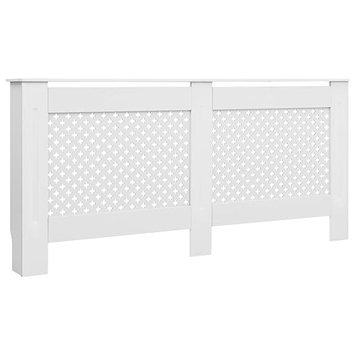 vidaXL Heizkörperverkleidung Heizungsverkleidung Heizkörperabdeckung Heizung Abdeckung Heizkörper Weiß 172x19x81,5cm MDF mit mattem Finish von vidaXL