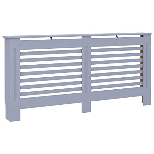 vidaXL Heizkörperverkleidung mit horizontalen Latten Heizkörperabdeckung Heizungsverkleidung Heizung Heizkörper Abdeckung Anthrazit 172x19x81,5cm MDF von vidaXL