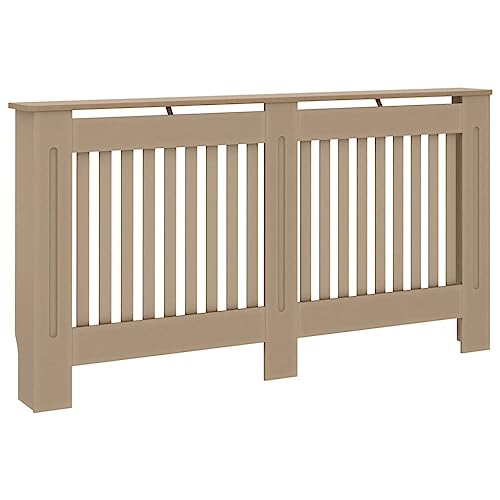 vidaXL Heizkörperverkleidung mit vertikalen Latten Heizkörperabdeckung Heizungsverkleidung Heizung Heizkörper Abdeckung 152x19x81,5cm MDF von vidaXL