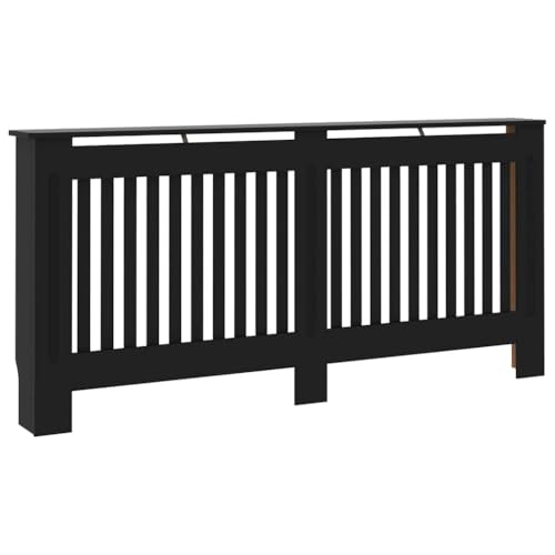 vidaXL Heizkörperverkleidung mit vertikalen Latten Heizkörperabdeckung Heizungsverkleidung Heizung Heizkörper Abdeckung Schwarz 172x19x81,5cm MDF vidaXL Heizkörperverkleidung mit vertikalen Latten Heizkörperabdeckung Heizungsverkleidung Heizung Heizkörper Abdeckung Schwarz 172x19x81,5cm MDF von vidaXL
