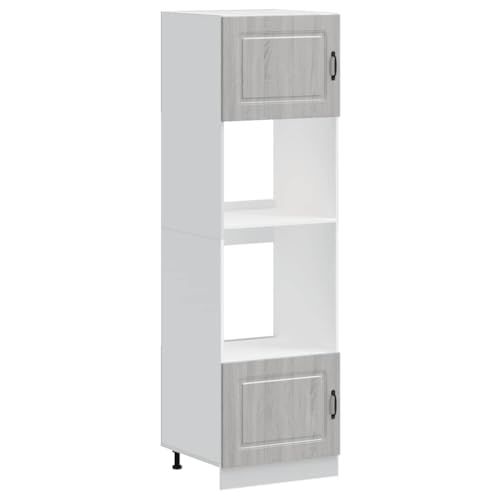 vidaXL Herdumbauschränke 2 STK. Kalmar Grau Sonoma Holzwerkstoff, Küchenschrank, Ofenschrank, Backofenschrank, Herdschrank, Küchenzeile, Küchenmöbel von vidaXL