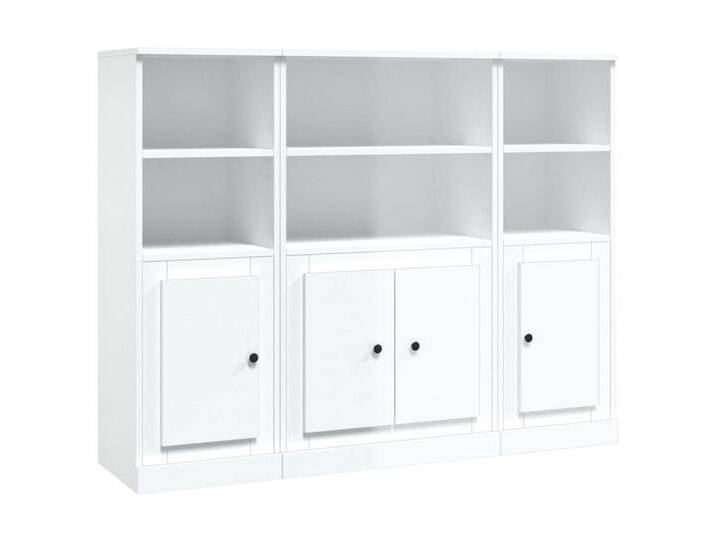 vidaXL Highboard, Hochkommode 3 Stk. Hochglanz-Weiß Holzwerkstoff vidaXL Highboard, Hochkommode 3 Stk. Hochglanz-Weiß Holzwerkstoff von vidaXL