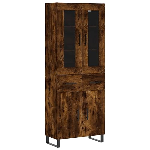 vidaXL Highboard, Sideboard mit viel Stauraum, Kommode Schrank für Wohnzimmer, Anrichte Beistellschrank Metallbeine, Modern, Räuchereiche Holzwerkstoff vidaXL Highboard, Sideboard mit viel Stauraum, Kommode Schrank für Wohnzimmer, Anrichte Beistellschrank Metallbeine, Modern, Räuchereiche Holzwerkstoff von vidaXL