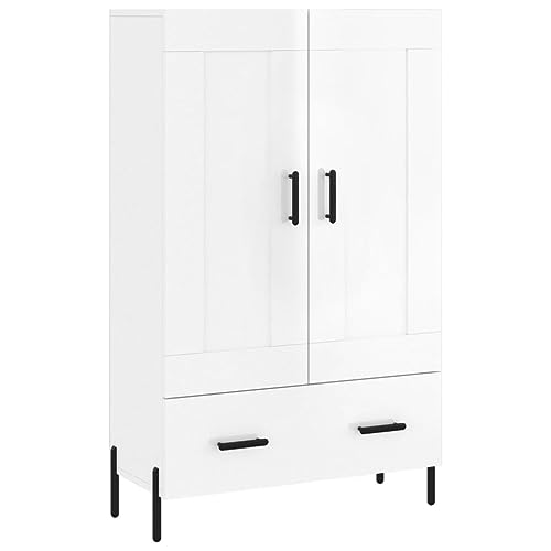 vidaXL Highboard, Sideboard mit viel Stauraum, Mehrzweckschrank Anrichte, Kommode Schrank für Wohnzimmer, Modern, Hochglanz Weiß Holzwerkstoff von vidaXL