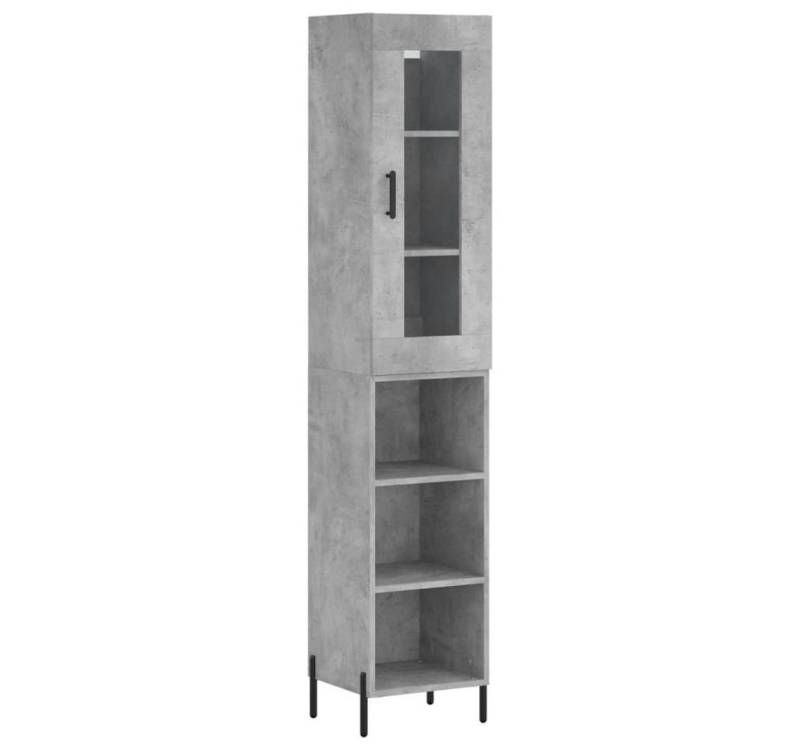 vidaXL Highboard Highboard Betongrau 34,5x34x180 cm Spanplatte Glas Vitrine vidaXL Highboard Highboard Betongrau 34,5x34x180 cm Spanplatte Glas Vitrine von vidaXL
