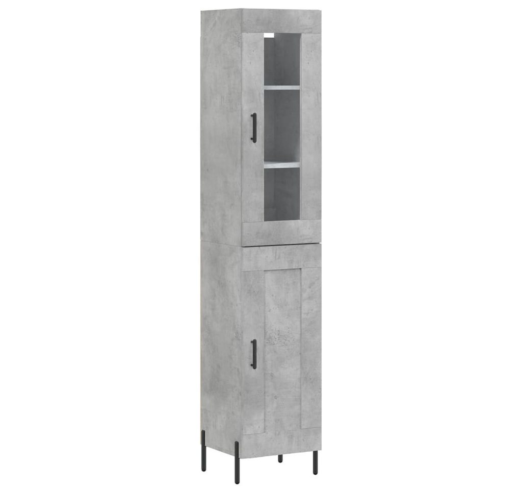 vidaXL Highboard Highboard Betongrau 34,5x34x180 cm Spanplatte Glas Vitrine vidaXL Highboard Highboard Betongrau 34,5x34x180 cm Spanplatte Glas Vitrine von vidaXL