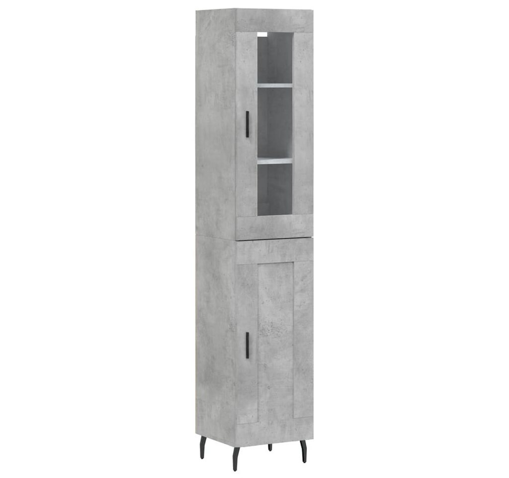 vidaXL Highboard Highboard Betongrau 34,5x34x180 cm Spanplatte Glas Vitrine vidaXL Highboard Highboard Betongrau 34,5x34x180 cm Spanplatte Glas Vitrine von vidaXL