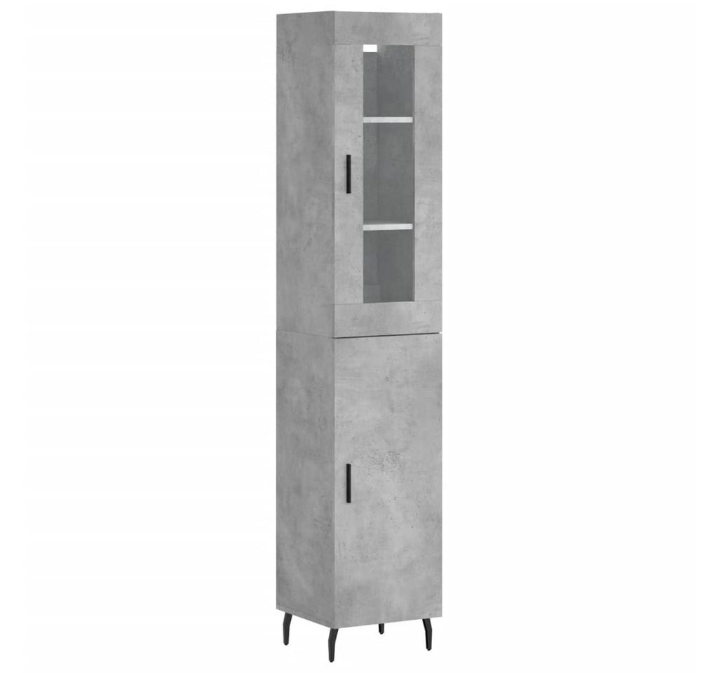vidaXL Highboard Highboard Betongrau 34,5x34x180 cm Spanplatte Glas Vitrine vidaXL Highboard Highboard Betongrau 34,5x34x180 cm Spanplatte Glas Vitrine von vidaXL