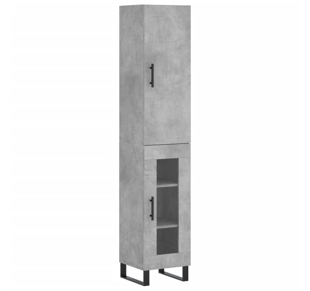 vidaXL Highboard Highboard Betongrau 34,5x34x180 cm Spanplatte Glas Vitrine vidaXL Highboard Highboard Betongrau 34,5x34x180 cm Spanplatte Glas Vitrine von vidaXL