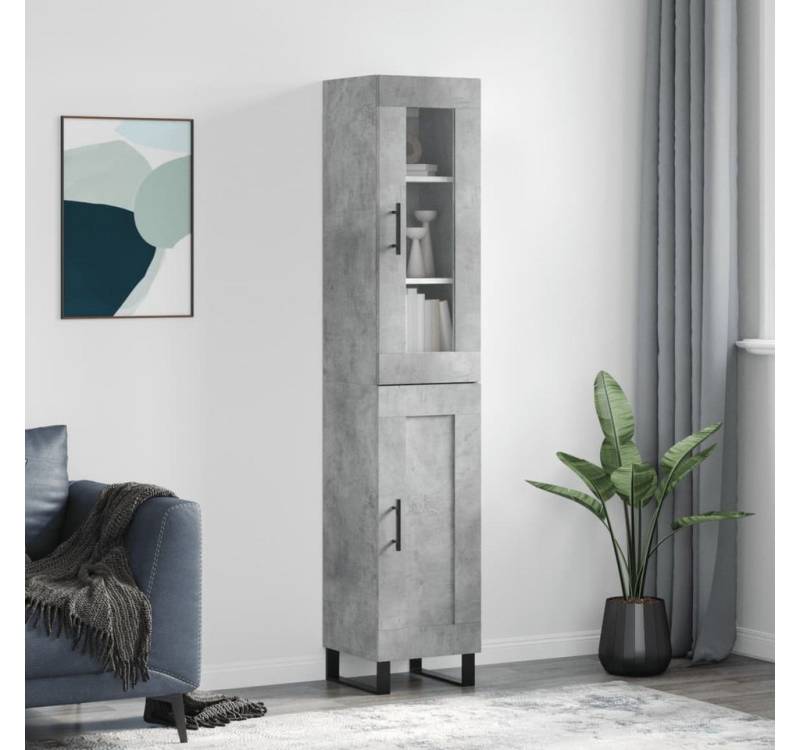 vidaXL Highboard Highboard Betongrau 34,5x34x180 cm Spanplatte Glas Vitrine vidaXL Highboard Highboard Betongrau 34,5x34x180 cm Spanplatte Glas Vitrine von vidaXL