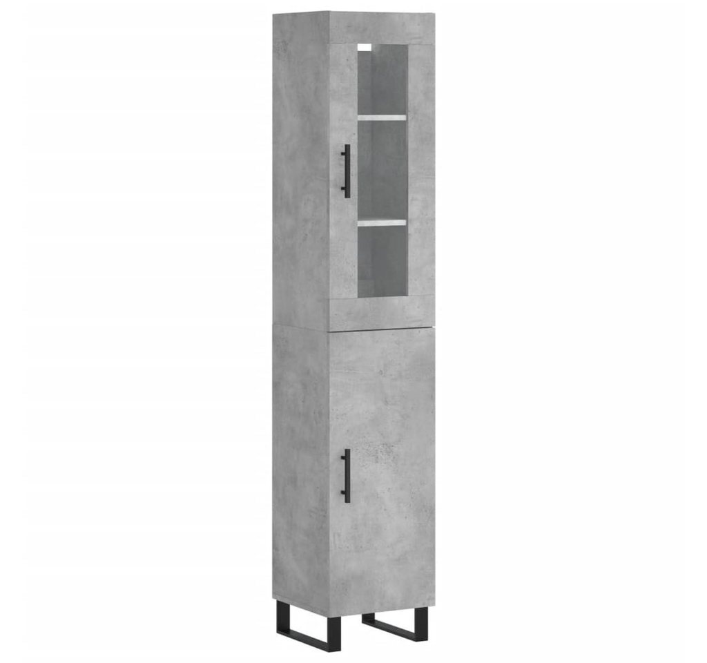 vidaXL Highboard Highboard Betongrau 34,5x34x180 cm Spanplatte Glas Vitrine vidaXL Highboard Highboard Betongrau 34,5x34x180 cm Spanplatte Glas Vitrine von vidaXL