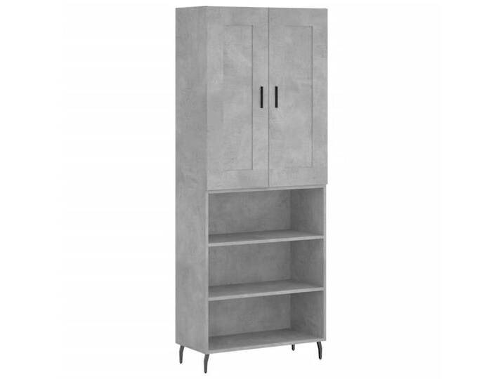 vidaXL Highboard Highboard Betongrau 69,5x34x180 cm Spanplatte, grau von vidaXL