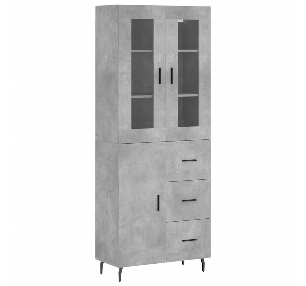 vidaXL Highboard Highboard Betongrau 69,5x34x180 cm Spanplatte Glas Vitrine vidaXL Highboard Highboard Betongrau 69,5x34x180 cm Spanplatte Glas Vitrine von vidaXL