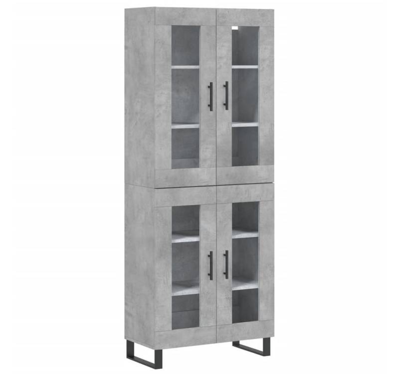 vidaXL Highboard Highboard Betongrau 69,5x34x180 cm Spanplatte Glas Vitrine von vidaXL