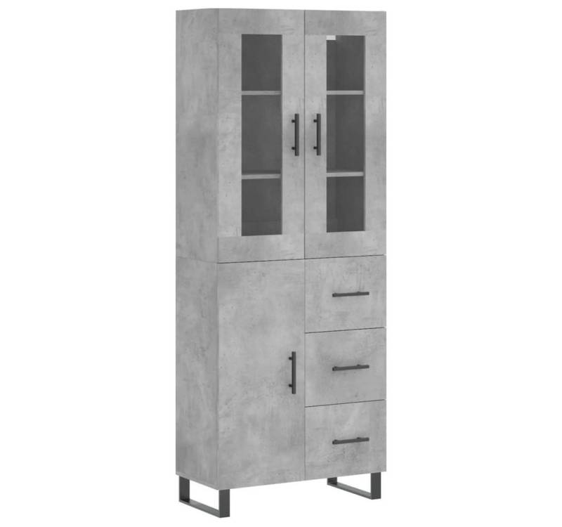 vidaXL Highboard Highboard Betongrau 69,5x34x180 cm Spanplatte Glas Vitrine von vidaXL