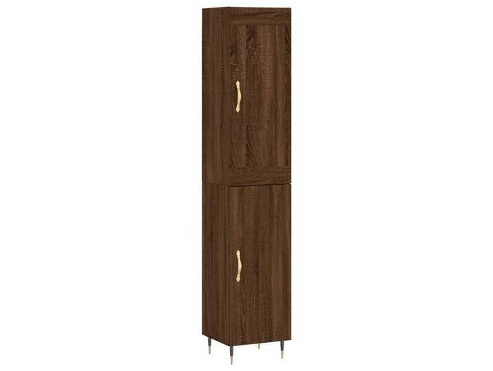 vidaXL Highboard Highboard Braun Eichen-Optik 34,5x34x180 cm Holzwerkstoff (1 St), braun, 1 Tür, Braune Eiche von vidaXL