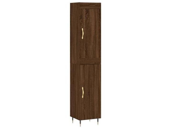 vidaXL Highboard Highboard Braun Eichen-Optik 34,5x34x180 cm Holzwerkstoff (1 St), braun, 1 Tür, Braune Eiche von vidaXL