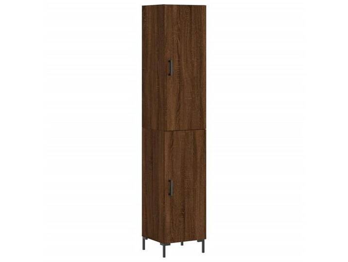 vidaXL Highboard Highboard Braun Eichen-Optik 34,5x34x180 cm Holzwerkstoff (1 St), braun, 1 Tür, Braune Eiche von vidaXL