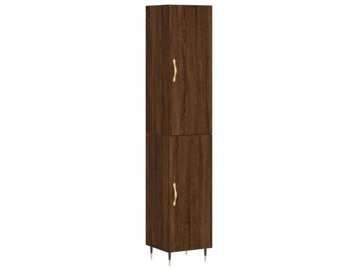 vidaXL Highboard Highboard Braun Eichen-Optik 34,5x34x180 cm Holzwerkstoff (1 St), braun, 1 Tür, Braune Eiche von vidaXL