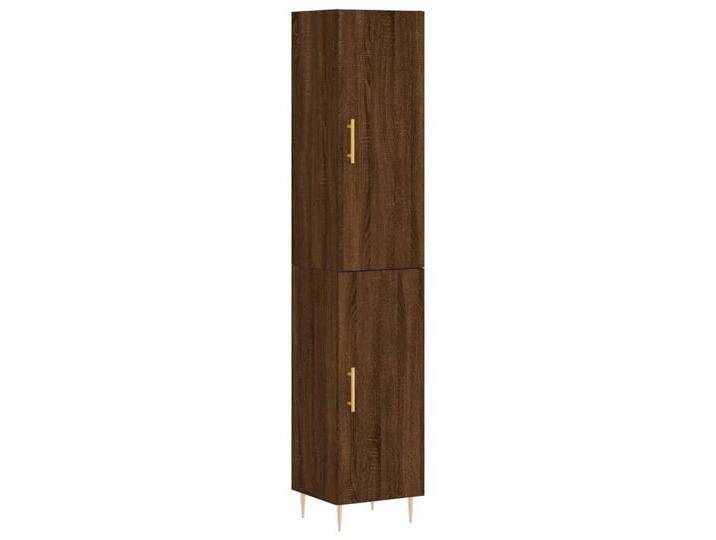 vidaXL Highboard Highboard Braun Eichen-Optik 34,5x34x180 cm Holzwerkstoff (1 St), braun, 1 Tür, Braune Eiche von vidaXL